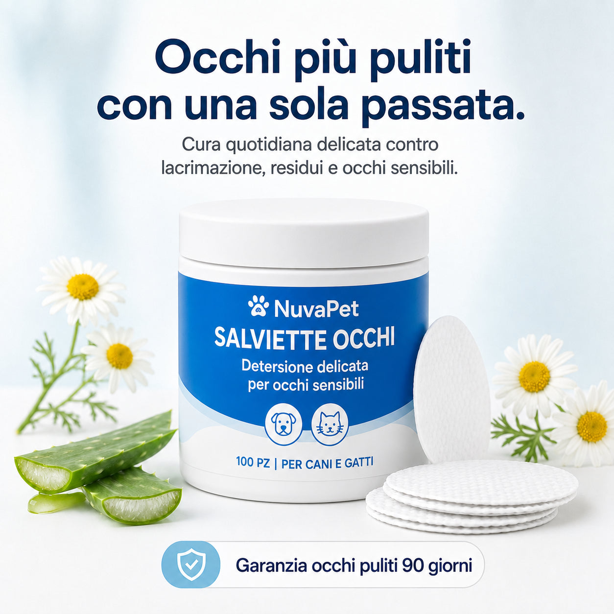 Kit Dischetti Detergenti per Occhi di Cani e Gatti